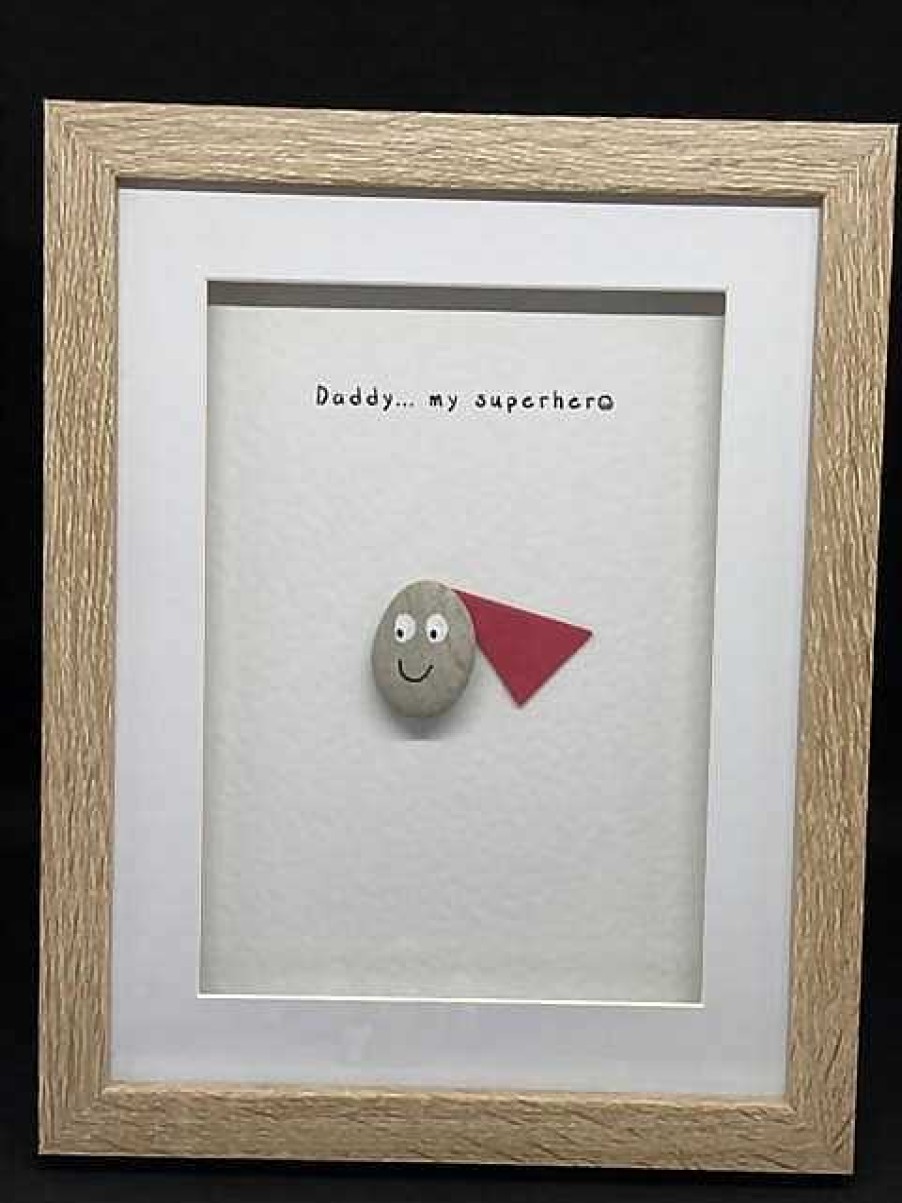 Gifts Pebble Art Design | Daddy /Dad You Are My / Our Superhero - Medium