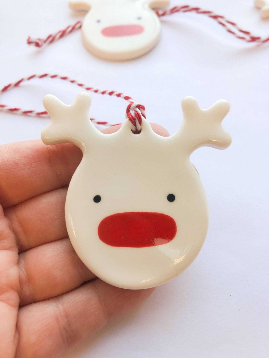 Ceramics & Pottery Clay Blanca - Ceramics | Rudolf Ornament, Hand-Painted