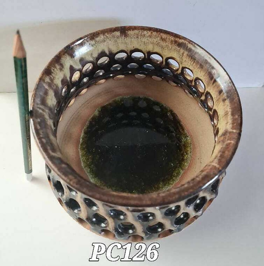 Ceramics & Pottery Pampa Ceramics | Pc126 Decorative Holed, Glass-Bottomed Pot