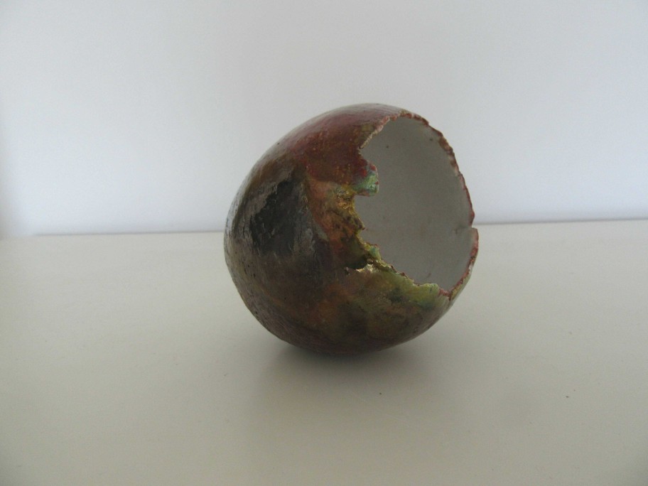 Ceramics & Pottery Down to Earth Ceramics | Raku Rainbow Egg Form