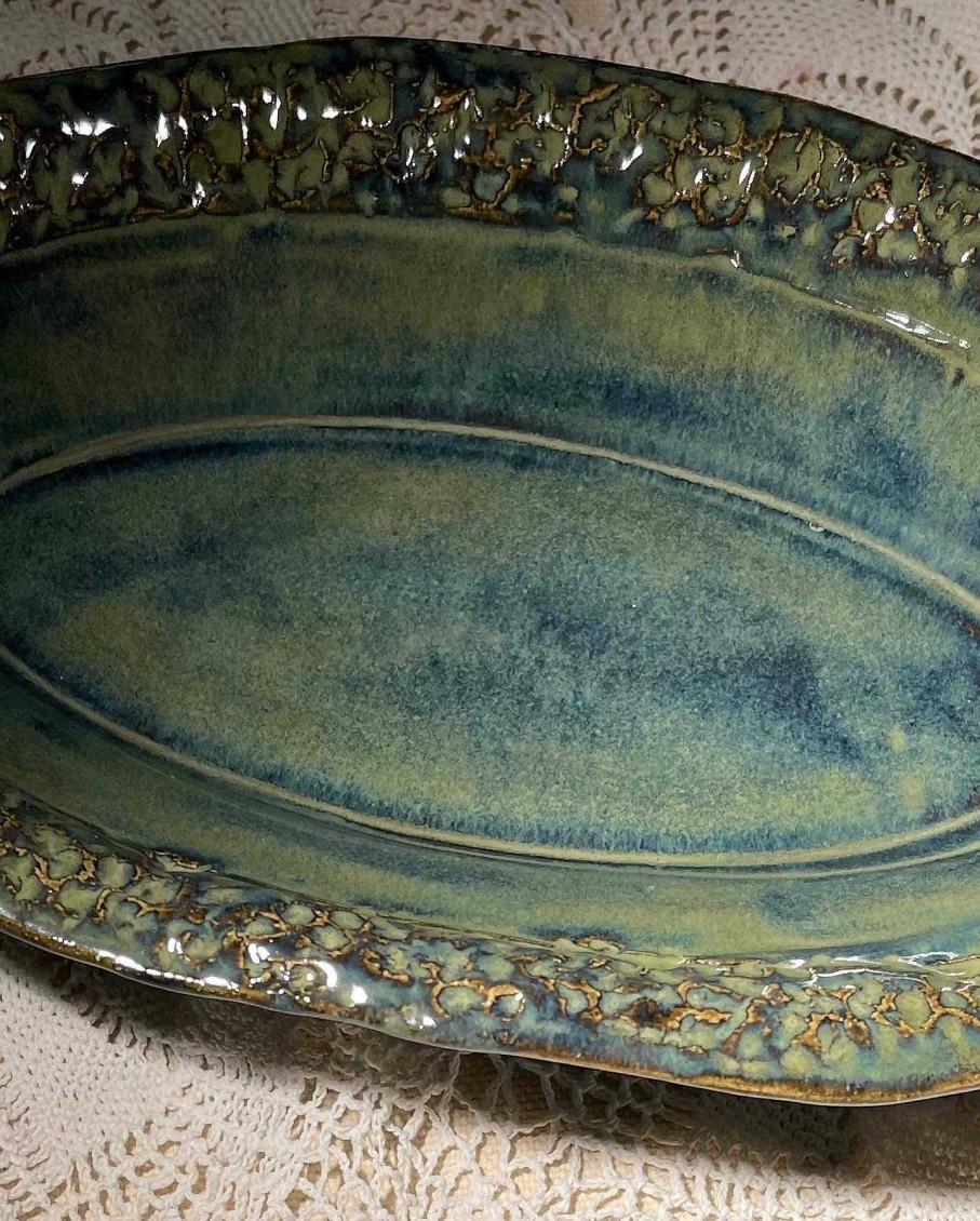 Ceramics & Pottery Seafan Ceramics | Oval Ceramic Dish