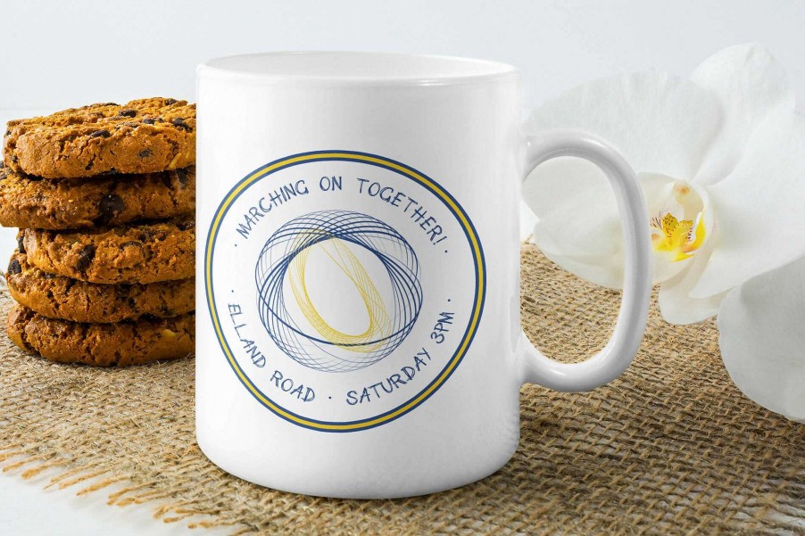 Gifts Originallyt Designs | Leeds United - Inspired Psychedelic Wool Circle Design Mug