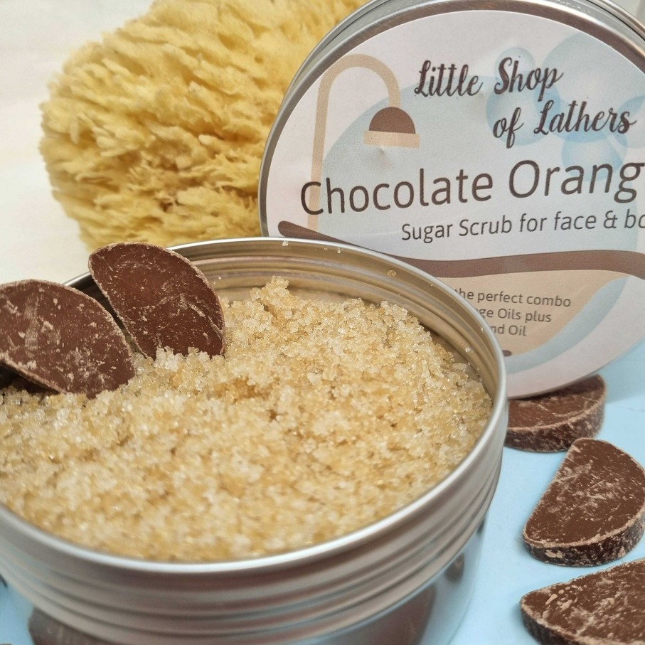 Bath & Body Little Shop of Lathers | Chocolate Orange Sugar Scrub - Exfoliating Body Sugar