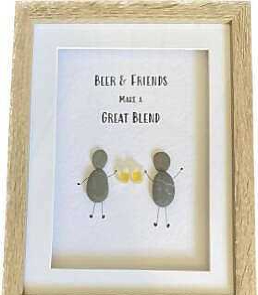 Gifts Pebble Art Design | Beer Friends - Medium Light Frame