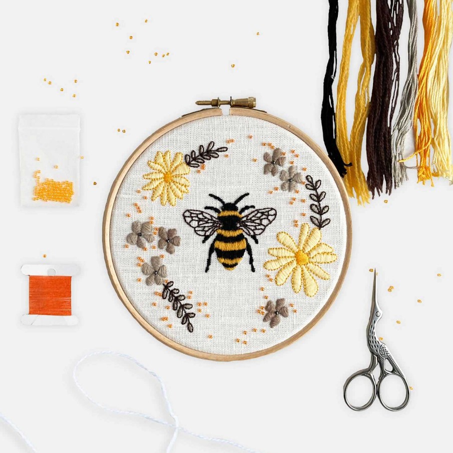 Gifts Kirsty Freeman Design | Floral Bee Embroidery Kit