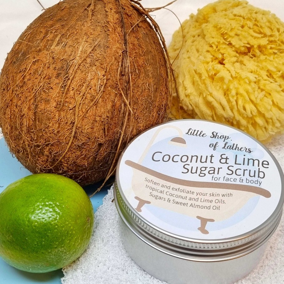 Bath & Body Little Shop of Lathers | Coconut And Lime Exfoliating Body Sugar Scrub