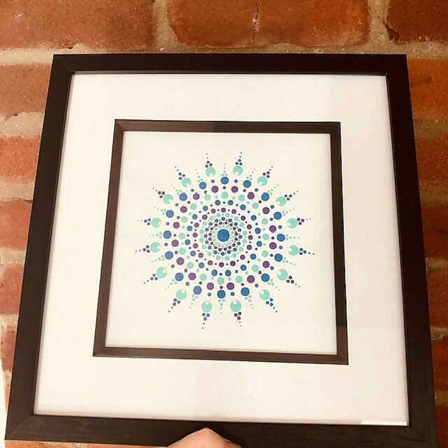 Gifts The Artful Dotter | Original, Hand Painted Dot Mandala Framed Painting 33Cm X 33Cm