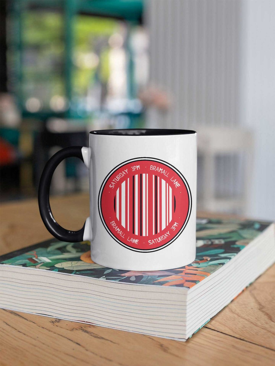 Gifts Originallyt Designs | Sheffield United - Inspired Psychedelic Bar Code Circle Design Mug