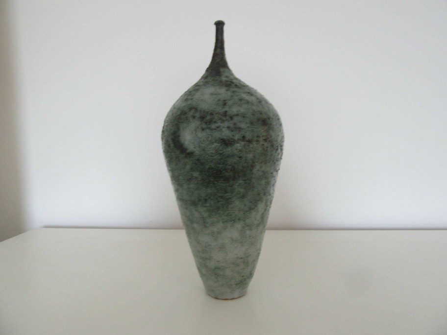 Ceramics & Pottery Down to Earth Ceramics | Green Stoneware Bottle