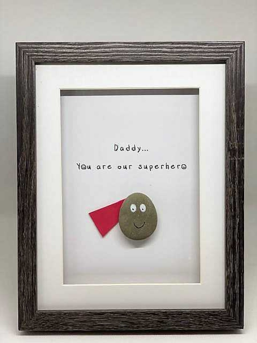 Gifts Pebble Art Design | Daddy /Dad You Are My / Our Superhero - Medium