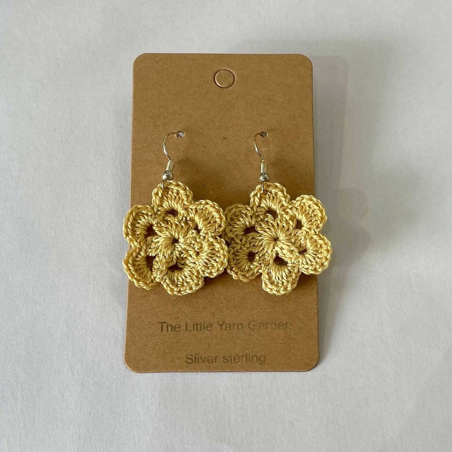 Accessories The Little Yarn Garden | Yellow Crochet Earrings