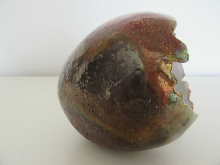 Ceramics & Pottery Down to Earth Ceramics | Raku Rainbow Egg Form