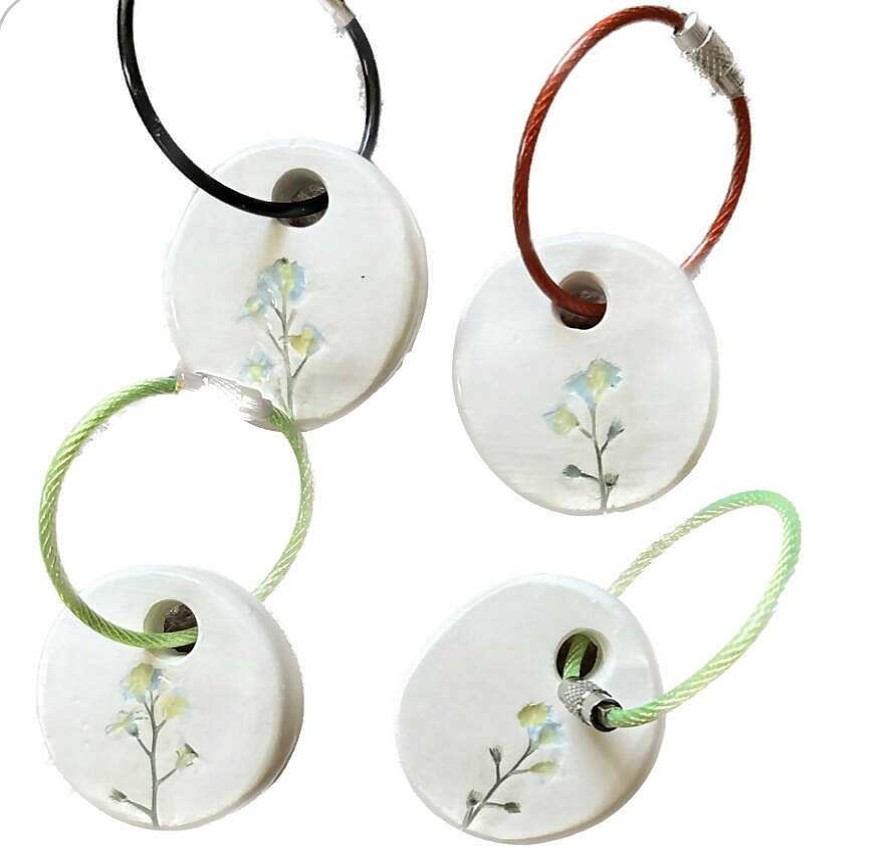 Ceramics & Pottery Seafan Ceramics | Forget Me Not Flower Key Ring