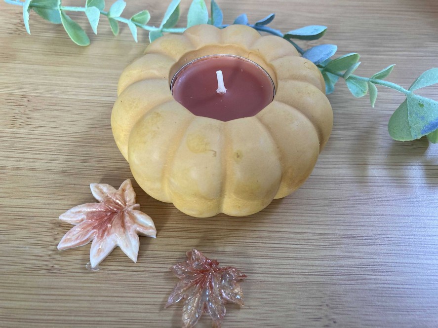 Ceramics & Pottery SandieBee Designs | Pumpkin Tealight Holder